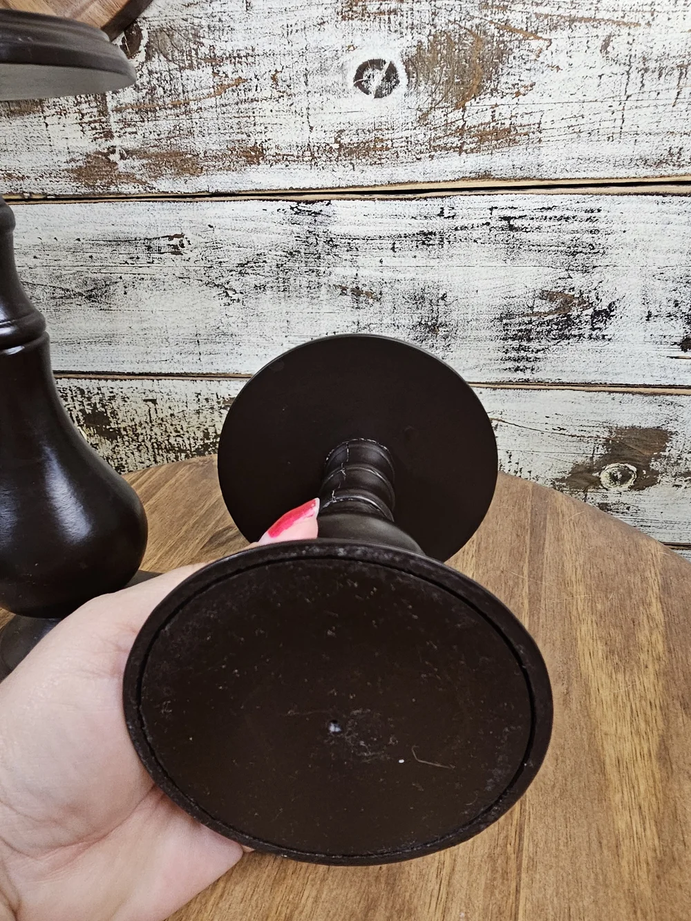 Classic Brown Candle Holder Pair